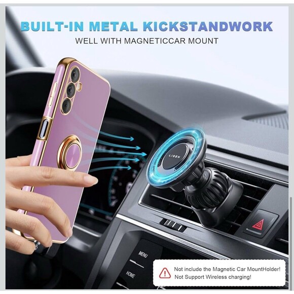 Samsung Galaxy A14 5G Magnetic Hybrid Armor KickStand Ring Holder Case Cover - Picture 5 of 7